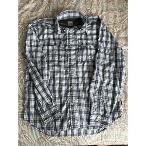 Columbia Men's Titanium Omni-Dry Long Sleeve Shirt Blue Plaid Size Medium